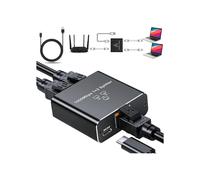 RJ45 Ethernet Switch, 1-to-2 LAN Splitter, 1000 Mbps LAN Switch, 2 Ports for Computers, Routers, Set-Top Boxes, and TVs