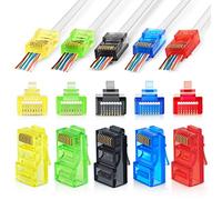 RJ45 Ez Cat6 Pasar a través de conectores de colores surtidos - Paquete de 50