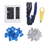 RJ45 Kit de herramientas de crimpatía Pase todo en un trinero Ethernet para Cat5e Cat6 Cat6a 8p8c Conector modular