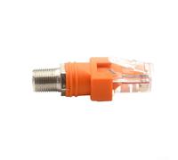 RJ45 macho a F hembra para acoplador coaxial para TV para antena RJ45 | Se convierte para hembra tipo F a RJ45 macho, ideal para antenas de TV, para cajas de satélite, diseño simple enchufable
