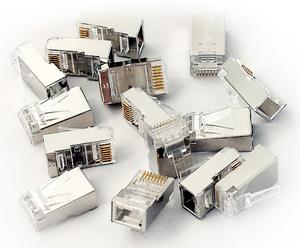 RJ45 Modular plug (8P8C) universal, CAT 6A, shielded, AWG 26-24, 100 pieces