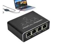 RJ45 Splitter de red: adaptador de cuatro puertos, Hub de señal de Internet | La configuración segura aumenta la calidad de la conexión, la estructura confiable permite un rendimiento de transmisión s