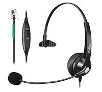 RJ9 Auriculares Teléfono Fijo Mono Micrófono con Cancelación de Ruido