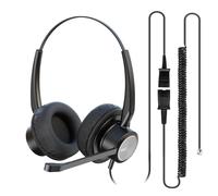 RJ9 Cisco - Auriculares para teléfonos de oficina con cancelación de ruido y micrófono compatible con CP-7821, 7841, 7942G, 7945G, 7960, 7961G, 7962G, 7965G, 7970, 7971G, 7975G, 8811, 8841, 9951, etc.