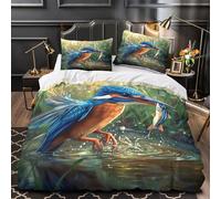 RJAVAGFZL Caza del martín Pescador Impresión 3D 3 Piezas Funda de colchón Funda de edredón Microfibra hipoalergénica antiácaros para Chicos Hombres Adultos Double（200x200cm）