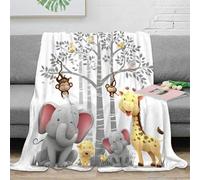 RJAVAGFZL Estampado 3D Baby Jungle Animals frazada Microfibra Ropa de Cama no desprende Pelusa Dibujo Animado sa Manta de Cama cálida para Regalos para la Familia 80×90inch(200x230cm)