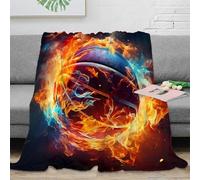 RJAVAGFZL Estampado 3D Basketball-Flame-Dynamic Manta Microfibra Ropa de Cama Elegante y Suave Sports-Arte Plaid Premium Anti-Bolitas para Regalos de Alta Gama 80×90inch(200x230cm)