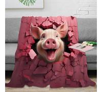 RJAVAGFZL Estampado 3D Breaking Wall Manta de Siesta Microfibra Ropa de Cama no desprende Pelusa Dibujo Animado Animal Plaid de Siesta Suave y cálido Anti-Bolitas para Siestas 50x60inch(127x152cm)