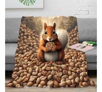 RJAVAGFZL Estampado 3D Holding Nuts Manta de Oficina Microfibra Ropa de Cama no desprende Pelusa Dibujo Animado Forest Manta de Descanso cálida para jóvenes en Pausa Laboral 60x80inch(150x200cm)