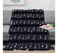 RJAVAGFZL Estampado 3D Musical Notes Plaid de sofá Microfibra Ropa de Cama no desprende Pelusa Classical Sheet Music Manta de sofá Suave para Regalos para el hogar 60x80inch(150x200cm)