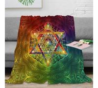 RJAVAGFZL Estampado 3D Sacred Geometry Manta de habitación Microfibra Ropa de Cama Anti-Bolitas Spiritual Arte Design Plaid de habitación Suave para Regalos para la habitación 80×90inch(200x230cm)
