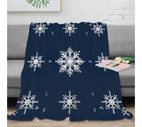 RJAVAGFZL Estampado 3D Snowflake Designs Manta de Cama Microfibra Ropa de Cama esponjosa Winter Festive Manta de sofá Lavable para Regalo de inauguración de casa 50x60inch(127x152cm)