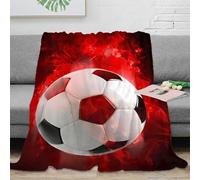 RJAVAGFZL Estampado 3D Soccerball Manta térmica Microfibra Ropa de Cama Transpirable DynamicFlameStyle frazada Suave y cálida no desprende Pelusa para Invierno 80×90inch(200x230cm)