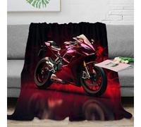 RJAVAGFZL Estampado 3D sportbike Motorcycle Manta Microfibra Ropa de Cama no desprende Pelusa Red Flame Design Manta de habitación cálida 80×90inch(200x230cm)
