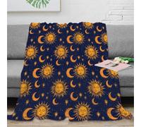 RJAVAGFZL Estampado 3D SunMoonStars Manta Microfibra Ropa de Cama versátil y Suave VintageAstrologyPattern Manta de salón cálida y Transpirable Anti-Bolitas para Uso en casa 60x80inch(150x200cm)