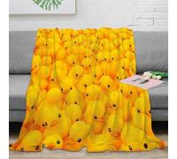 RJAVAGFZL Estampado 3D Yellow Rubber Ducks Manta de Cama Microfibra Ropa de Cama esponjosa y cálida jugueton Bath Toy Manta de sofá Lavable para Regalos de Bienvenida a casa 70×80inch(180x200cm)
