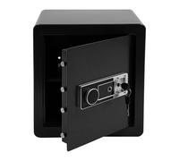 RjcdOPL - Caja fuerte biométrica 45 L, caja de seguridad con huellas dactilares de acero, estante extraíble, llave de emergencia incluida, 16 huellas dactilares, para hogar y oficina, color negro