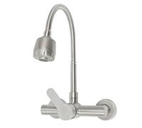 RjcdOPL - Grifo de cocina de pared giratorio de acero inoxidable, mezclador de fregadero con manguera de salida flexible, 2 modos de descarga de agua, alto flujo