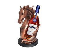RjcdOPL - Portabotellas de vino de resina, diseño de cabeza de caballo, decoración del mostrador, compatible con botellas de diámetro hasta 7,2 cm, ideal como regalo original (cobre rojo)