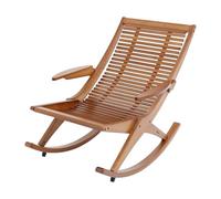 RjcdOPL - Silla mecedora de bambú para jardín, clásica, estructura robusta de 150 kg, acabado pulverizado, montaje fácil, para casa, balcón y terraza