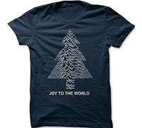 RJJBFKDDK ASWF Joy to The World Christmas Tree Gift Pulsar Division Printed t-Shirt Mens