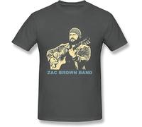 RJJBFKDDK Street T-Shirt Men's Zac Brown Band Poster Black Grey