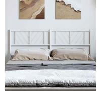 RJPLMFV Cabezal de cama de repuesto de metal, 150 cm, color blanco | Acero recubierto de polvo, soporte para espalda, pies estables, para dormitorio