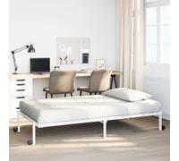RJPLMFV Marco de cama plegable Blanco 90x190 cm Acero | Sin colchón, 4 ruedas, almacenamiento bajo cama, somier de láminas, plegable