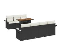 RJPLMFV Mesa Rectangular Exterior Negro Ratán 8 Plazas | Diseño modular, ratán trenzado a mano, resistente a la intemperie, fácil mantenimiento, para balcón o terraza