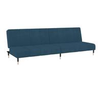 RJPLMFV Sofá cama 2 plazas Azul Terciopelo | Marco de madera robusto, respaldo plegable, convertible en cama doble, ideal salón dormitorio
