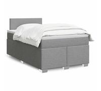 RJPLMFV Somier Cama Completa 120x190 Gris, Colchón Tejido Poliéster | Muelles Ensacados, Soporte Individual, Cabezal de Cama, Funda Desmontable, Pies Robustos