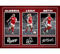 RJR PRINTS Beth Mead, Alessia Russo y Leah Williamson - Arsenal Ladies Football Players firmado A4 Fotografía con firmas preimpresas que sería un excelente regalo para cualquier fanático.