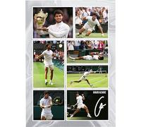 RJR PRINTS Carlos Alcaraz - Campeón de Tenis de Wimbledon 2023 Firmado A4 Montaje Foto Impresión Preimpreso Firma Autógrafo Regalo