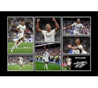 RJR PRINTS Jude Bellingham - Foto de Montaje firmada del Real Madrid de 12.0 x 8.0 in con impresión preimpresa y autógrafo de Firma, Regalo de fútbol