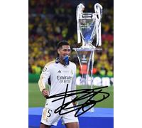 RJR PRINTS Jude Bellingham - Trofeo del Real Madrid 15 de la Liga de Campeones firmado con una firma preimpresa. Regalo con autógrafo de fútbol