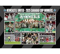 RJR PRINTS Newcastle United 2025 Carabao Cup - Impresión fotográfica autografiada A4 de jugadores de fútbol que sería un gran regalo para cualquier fanático.
