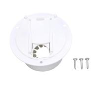 Rjrjc ABS Plastic RV Cable Hatch Cover, Round Exterior Power Cord Access Panel with Flange for Motorhome and Travel Trailer, Easy Install Wall Mount Pass Through