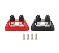 Rjrjc Bloque de terminales de Conector de Barra colectora 48 V M10 Distribución de energía Juego de 2 Piezas Carcasa de Nailon de latón Chapado para Accesorios de modificación de