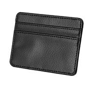 Rjrjc Cartera para Tarjetas Tarjetero Estuche para Tarjetas Durable Práctico Delgado Minimalista Cuero de PU Funda para Tarjetas de crédito Almacenamiento Protector para Hombres Mujeres (Negra)