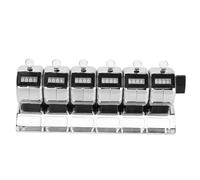 Rjrjc Contador de conteo mecánico de Metal, 4 dígitos Unidos, 6 Unidades Clicker Manual de Acero Inoxidable para conteo de Personas en aeropuertos y fábricas