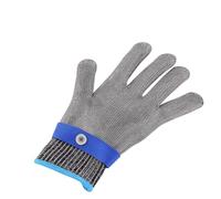 Rjrjc Guantes de seguridad de malla metálica de alambre de acero inoxidable cortados, a prueba de cortes y puñaladas, para cocinar con procesamiento de carne en la cocina, talla L