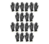 Rjrjc Guantes de Trabajo Recubiertos de PU, Antiestáticos, Duraderos y Antideslizantes, Transpirables, 10 Pares, Negros, para Taller Electrónico, Laboratorio y Fábrica de PCB (Negro 8M)