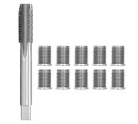 Rjrjc Herramienta para reparar roscas de bujías, kit de cilindro escariador universal con perno M10x1,25 y macho M12x1,25, herrajes de acero inoxidable para motores de gasolina y