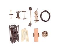 Rjrjc Juego de 10 Piezas de Juguetes para Masticar de Madera Natural para Mascotas pequeñas como Loros, hámsteres, Chinchillas, cobayas, jerbos y Seguro, no, para rechinar los Dientes y