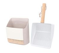 Rjrjc Juego de Palas de Acero Inoxidable, Mango de Madera de Haya, Desmontable, con Cepillo recogedor