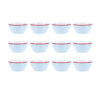 Rjrjc Juego de platos de ensalada, con 12 tazones apilables de melamina, para cenas familiares, vajillas de cocina para restaurantes, 6 pulgadas, coloridos, 14,6x7 cm, 67,5 oz (carreaux bleu clair)