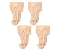 Rjrjc Patas para Muebles, con Fibra Natural Maciza y diseño de Estilo Europeo, para gabinete, Mesa, sofá y Muebles de Dormitorio, Juego de 4 Piezas de 12x6 cm o 15x6 cm (10 * 5cm)