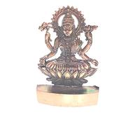 RK NAUTICAL INSTRUMENT Estatua decorativa de Lakshmi, figura de metal con acabado de cobre en soporte, diosa hindú en loto