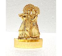 RK NAUTICAL INSTRUMENT Estatua decorativa de pareja divina chapada en oro, ídolo religioso hindú, figura espiritual tradicional