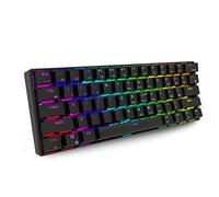 RK ROYAL KLUDGE 61 Cable USB/Inalámbrico Bluetooth 3.0RGB Iluminación LED Retroiluminación Teclado Mecánico Gaming (Interruptor Azul), rojo (Red Switch)